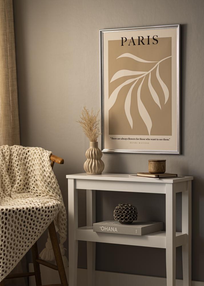 Moldura Gala Prata 50x70 cm - passe-partout Branco 39x60 cm