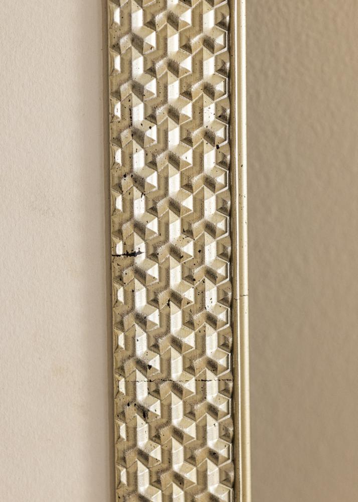 Moldura Grace Prata 30x40 cm - passe-partout Branco 22x32 cm