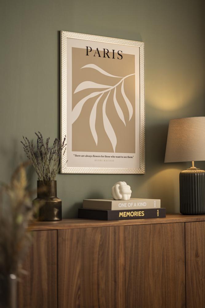 Moldura Grace Prata 30x40 cm - passe-partout Branco 22x32 cm