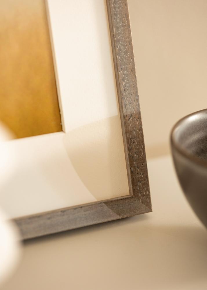 Moldura Ares Cinza 45x60 cm - passe-partout Branco 32x45 cm