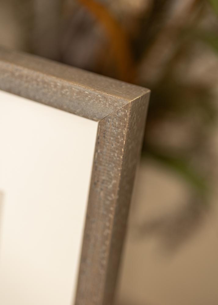 Moldura Ares Cinza 45x60 cm - passe-partout Branco 32x45 cm