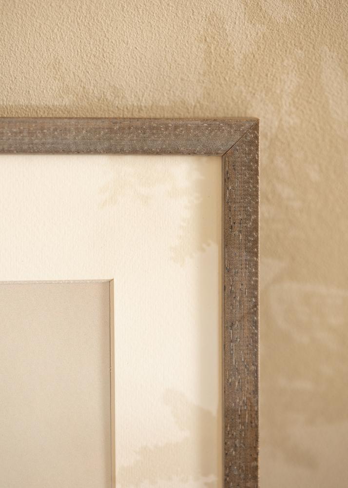 Moldura Ares Cinza 45x60 cm - passe-partout Branco 32x45 cm