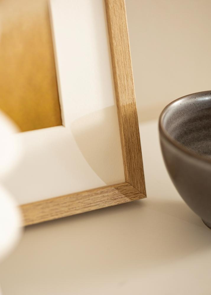 Moldura Ares Natural Carvalho 50x70 cm - passe-partout Branco 15x23 inches