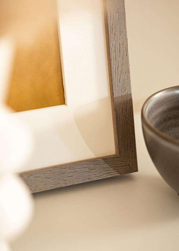 Moldura Hermes Cinza 60x80 cm - passe-partout Branco 49,3x69,3 cm