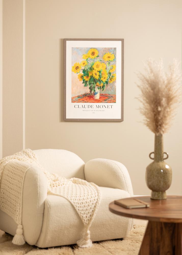 Moldura Hermes Cinza 60x80 cm - passe-partout Branco 49,3x69,3 cm