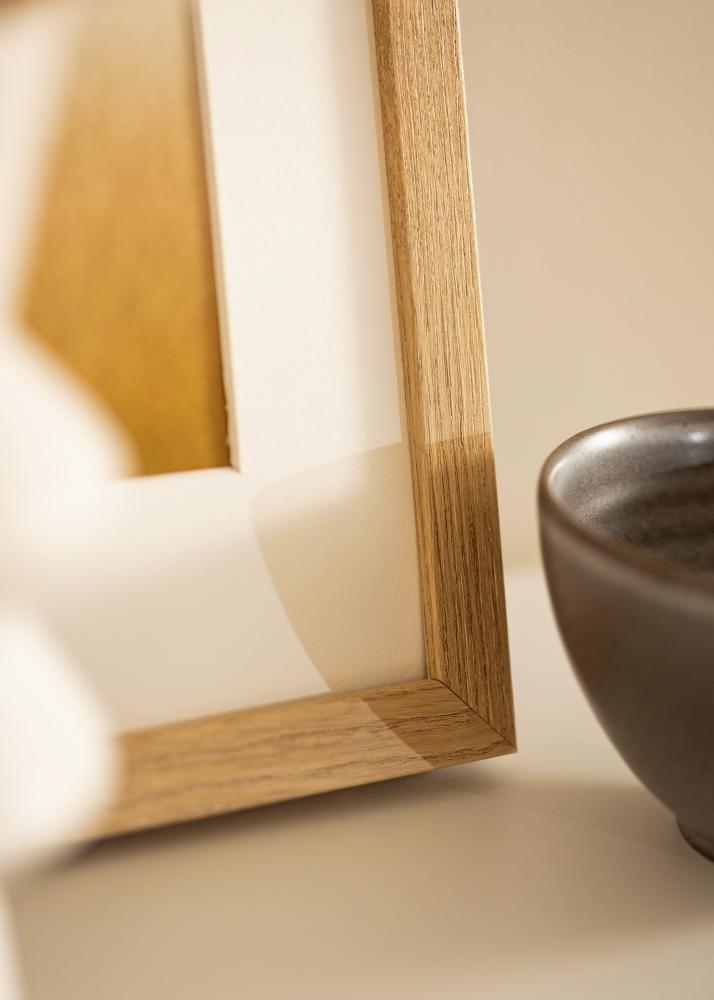 Moldura Hermes Natural Carvalho 30x40 cm - passe-partout Branco 21x29,7 cm