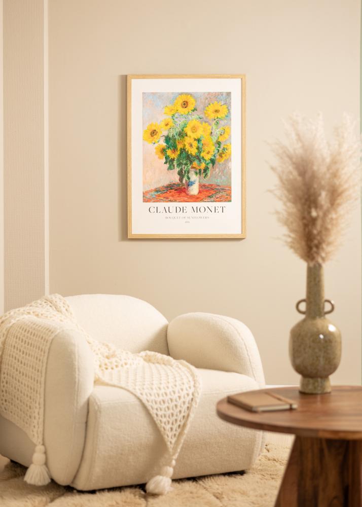 Moldura Hermes Natural Carvalho 30x40 cm - passe-partout Branco 21x29,7 cm