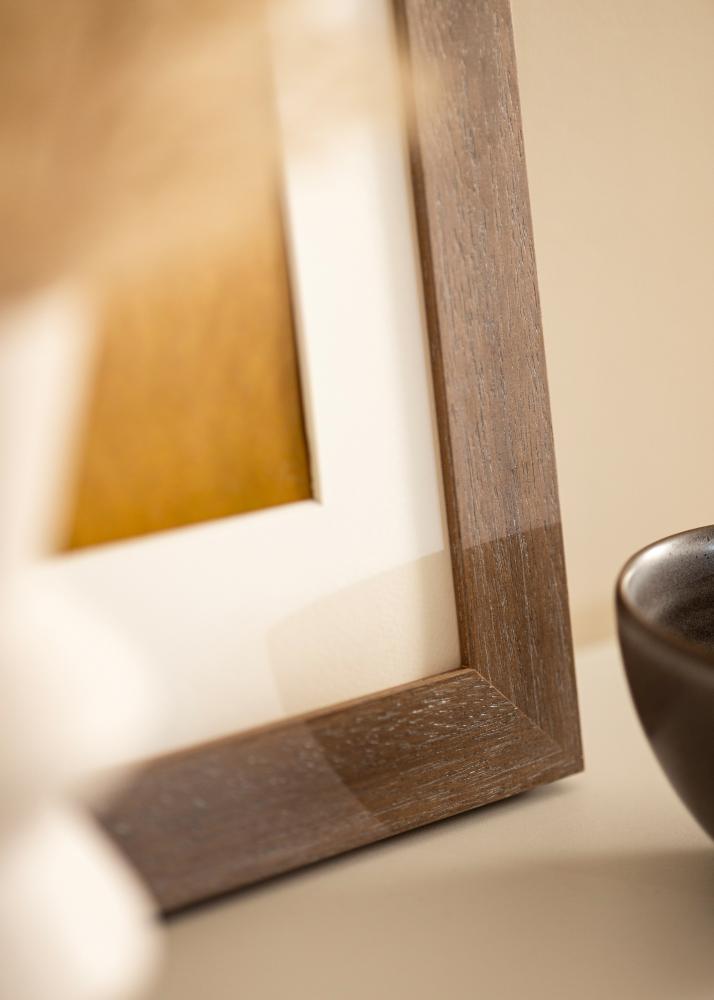 Moldura Juno Cinza 30x40 cm - passe-partout Branco 20x30 cm