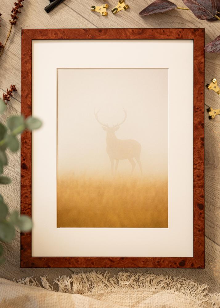 Moldura Hermes Noz 40x60 cm - passe-partout Branco 25x50 cm