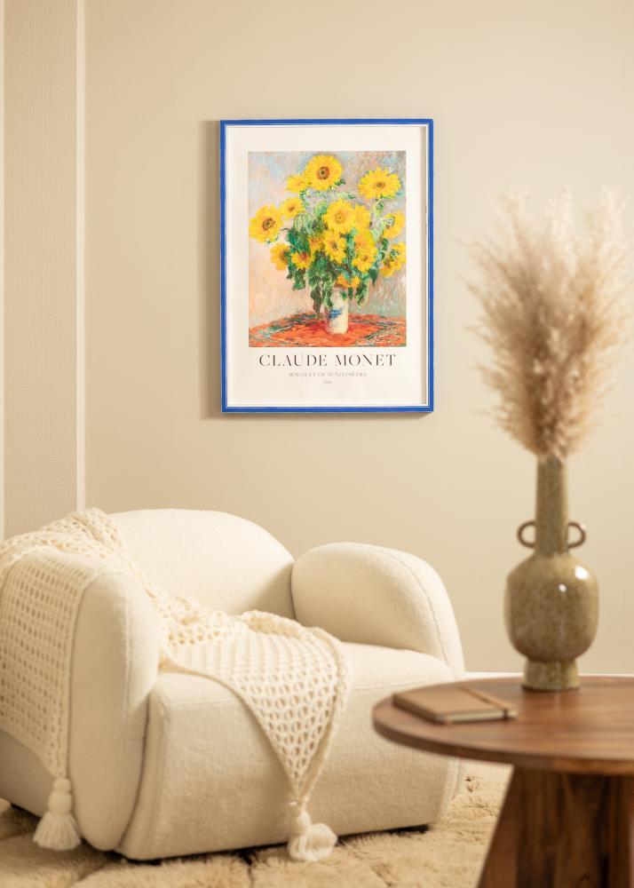 Moldura Diana Azul 40x60 cm - passe-partout Branco 32,9x48,3 cm