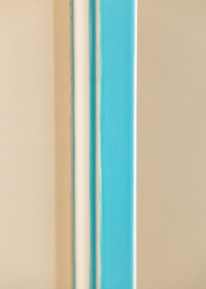 Moldura Diana Azul Claro 24x30 cm - passe-partout Branco 6x8 inches