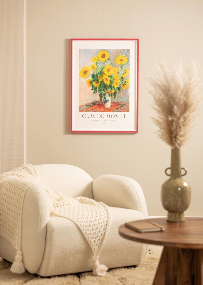 Moldura Diana Vermelho 45x60 cm - passe-partout Branco 35x50 cm