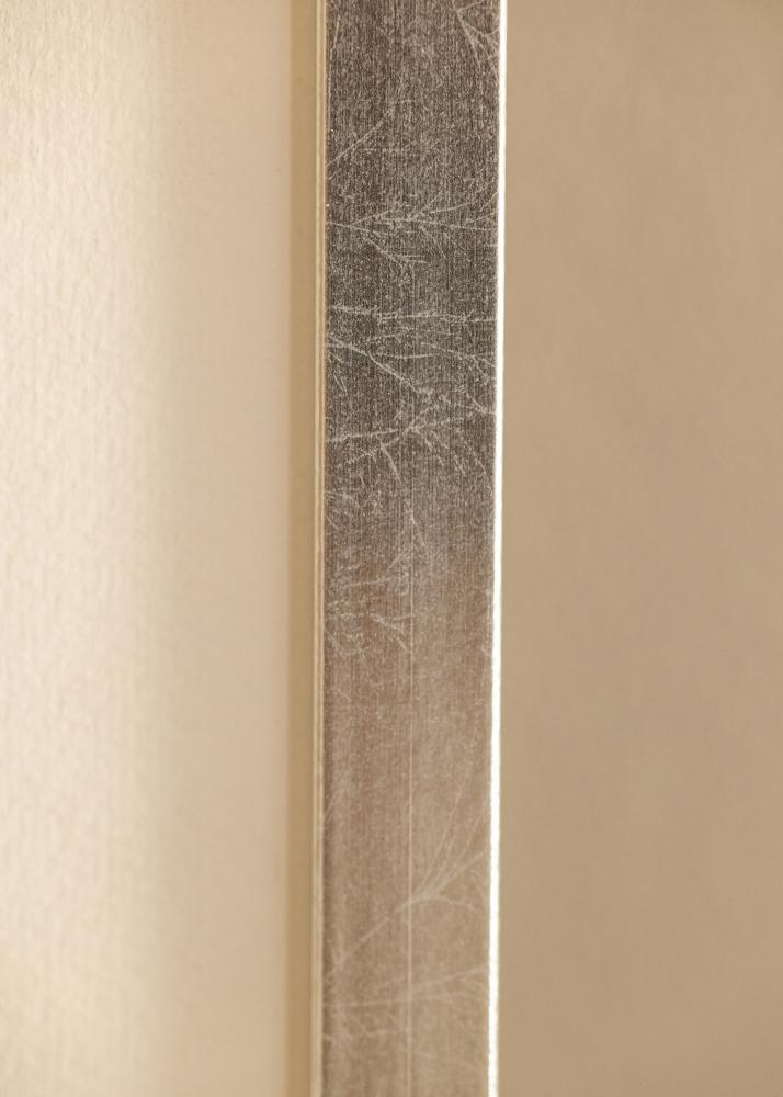 Moldura Minerva Prata 24x30 cm - passe-partout Branco 14x20 cm