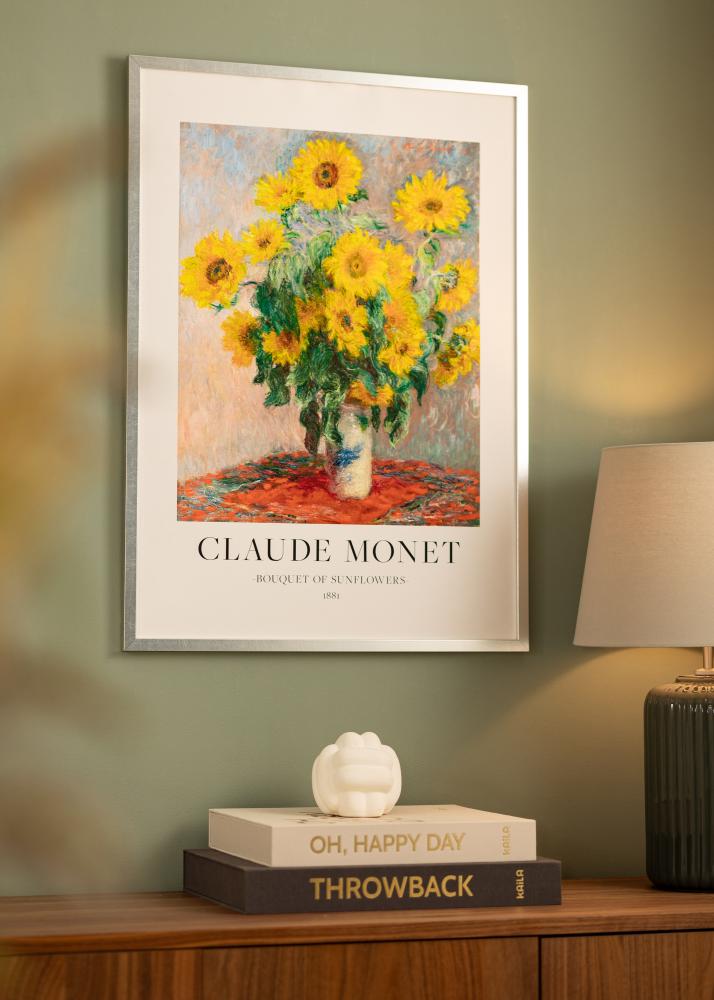 Moldura Minerva Prata 24x30 cm - passe-partout Branco 14x20 cm