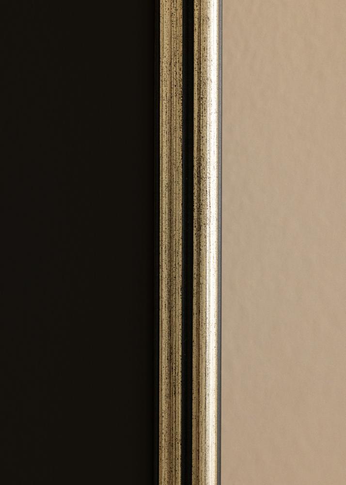 Moldura Horndal Prateado 60x60 cm - Passe-partout Preto 50x50 cm