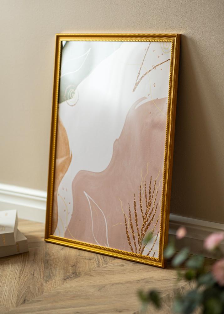 Moldura Lattice Ouro 50x70 cm - passe-partout Branco 16x24 inches