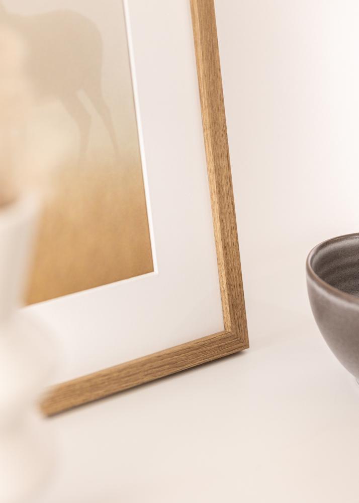 Moldura Modern Teak 50x70 cm - passe-partout Branco 42x59,4 cm