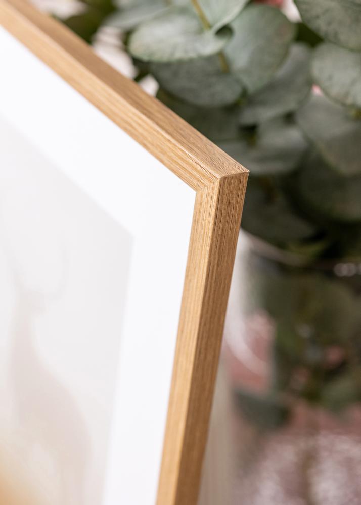 Moldura Modern Teak 50x70 cm - passe-partout Branco 42x59,4 cm