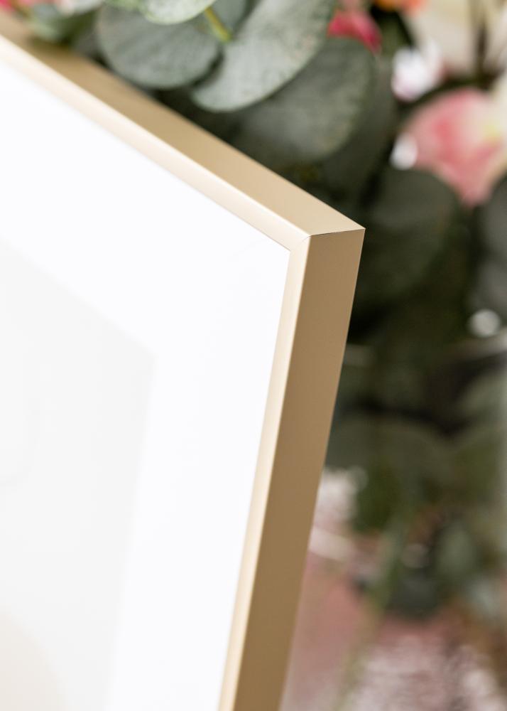 Moldura de alumínio Latão 30x40 cm - passe-partout Branco 21x29,7 cm