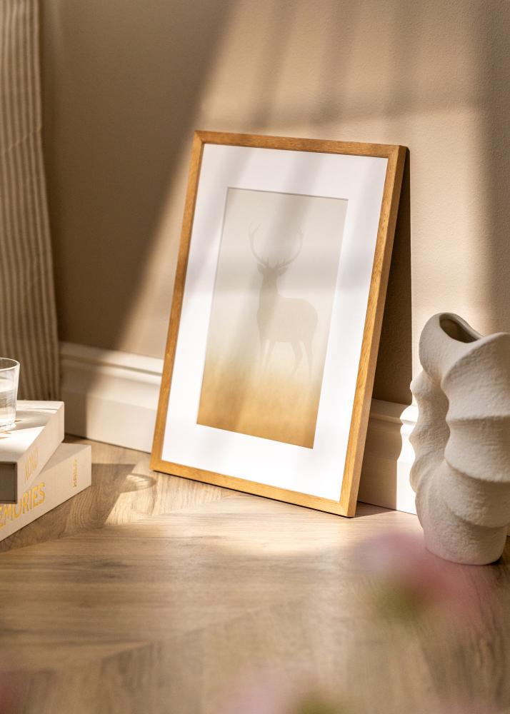 Moldura Tulipa Vidro Acrílico Carvalho 70x100 cm