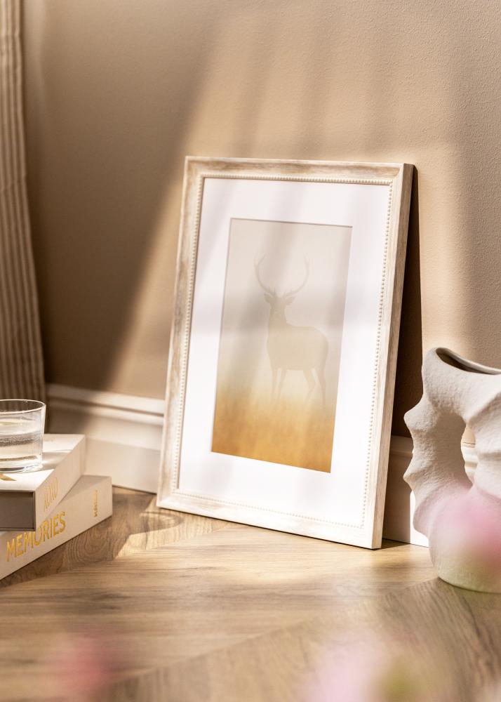 Moldura Soledad Acrílico Vidro Branco 40x60 cm