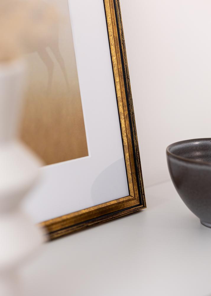 Moldura Ringa Vidro Acrílico Ouro 21x29,7 cm (A4)