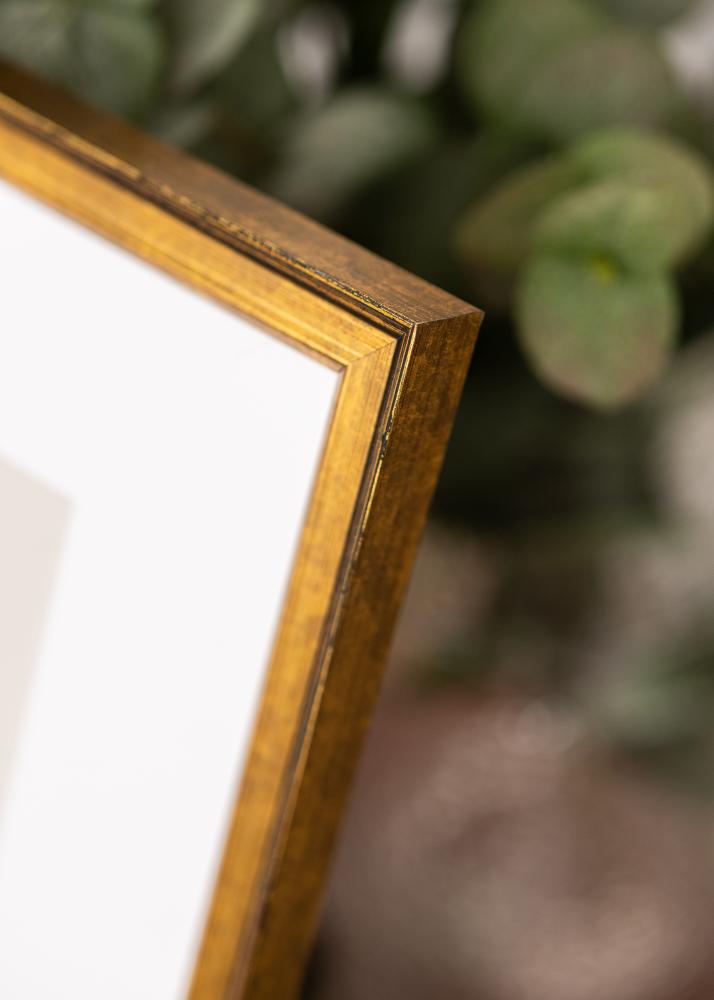 Moldura Ringa Vidro Acrílico Ouro 21x29,7 cm (A4)