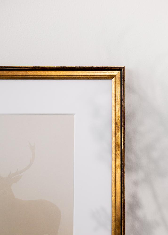 Moldura Ringa Vidro Acrílico Ouro 21x29,7 cm (A4)