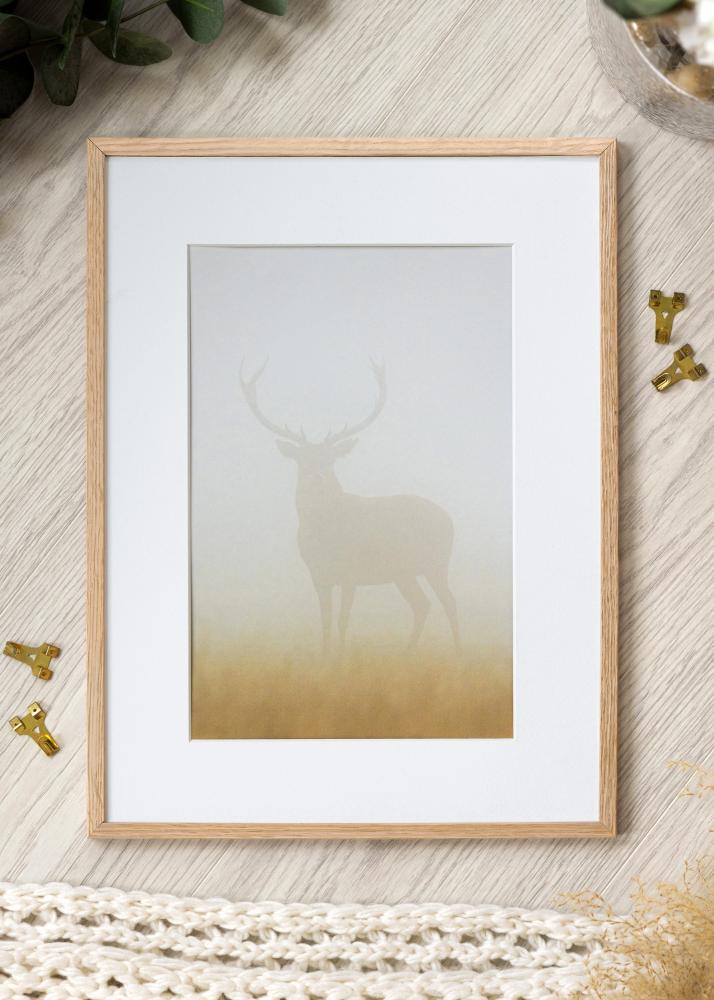 Moldura Carvalho Fino Vidro acrílico 20x25 cm