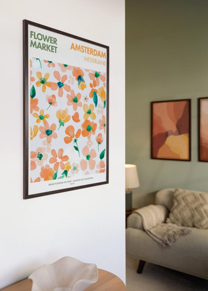 Moldura Trendy Vidro acrílico Nogueira 50x50 cm