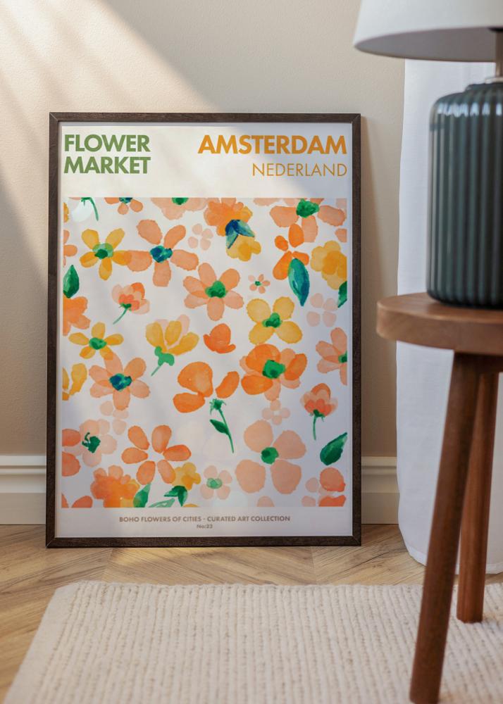 Moldura Trendy Vidro acrílico Nogueira 50x50 cm