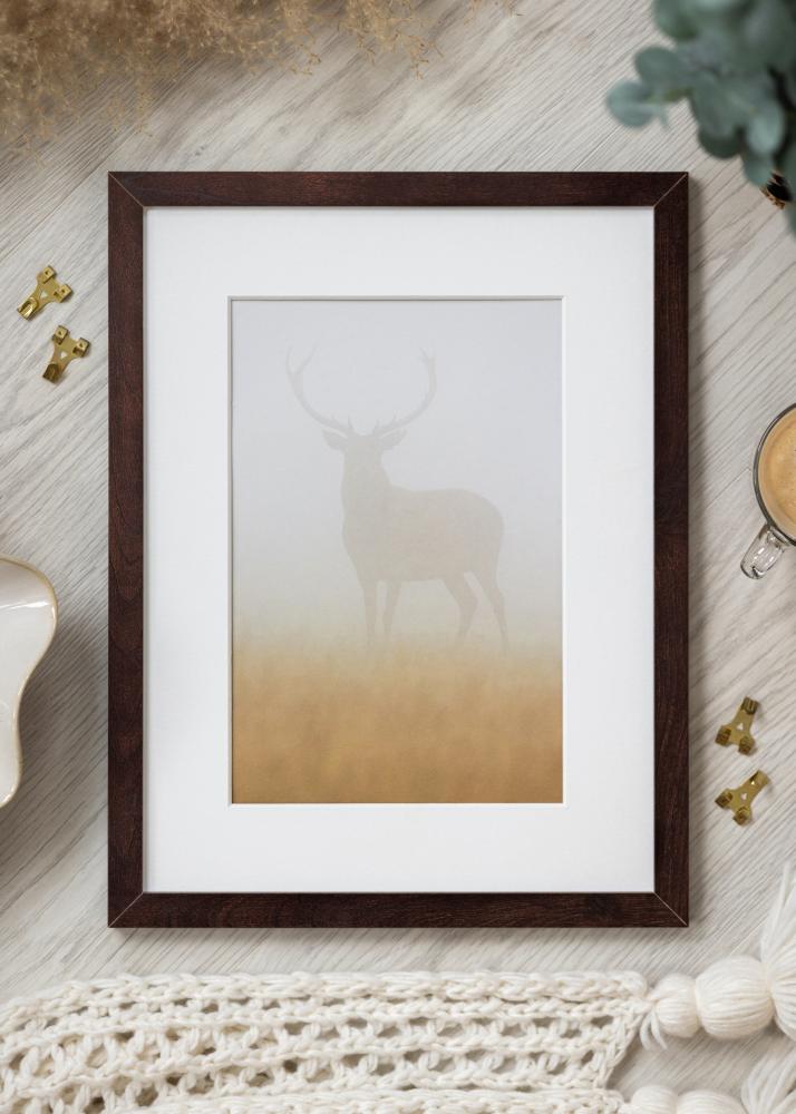 Moldura BGA Classic Vidro acrílico Nogueira 20x20 cm