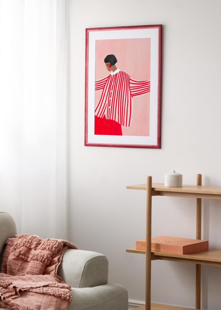 Moldura Cornwall Vidro acrílico Vermelho escuro 40x50 cm