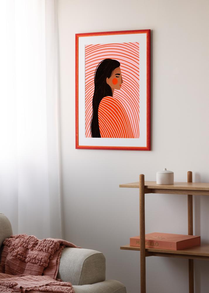 Moldura Cornwall Vidro acrílico Vermelha 40x40 cm