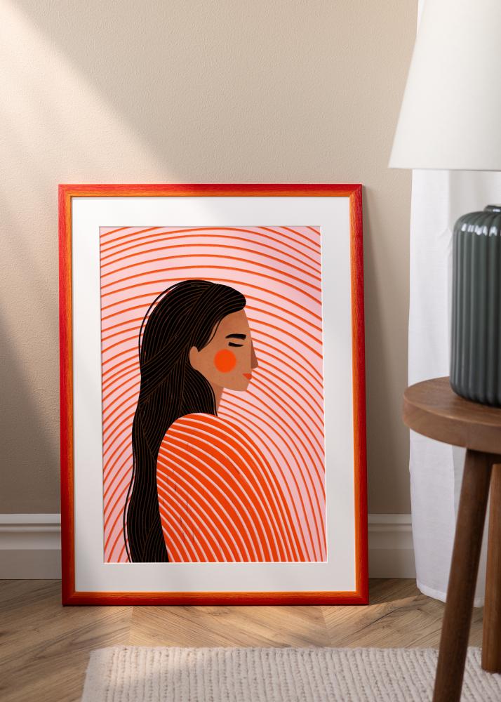 Moldura Cornwall Vidro acrílico Vermelha 40x40 cm