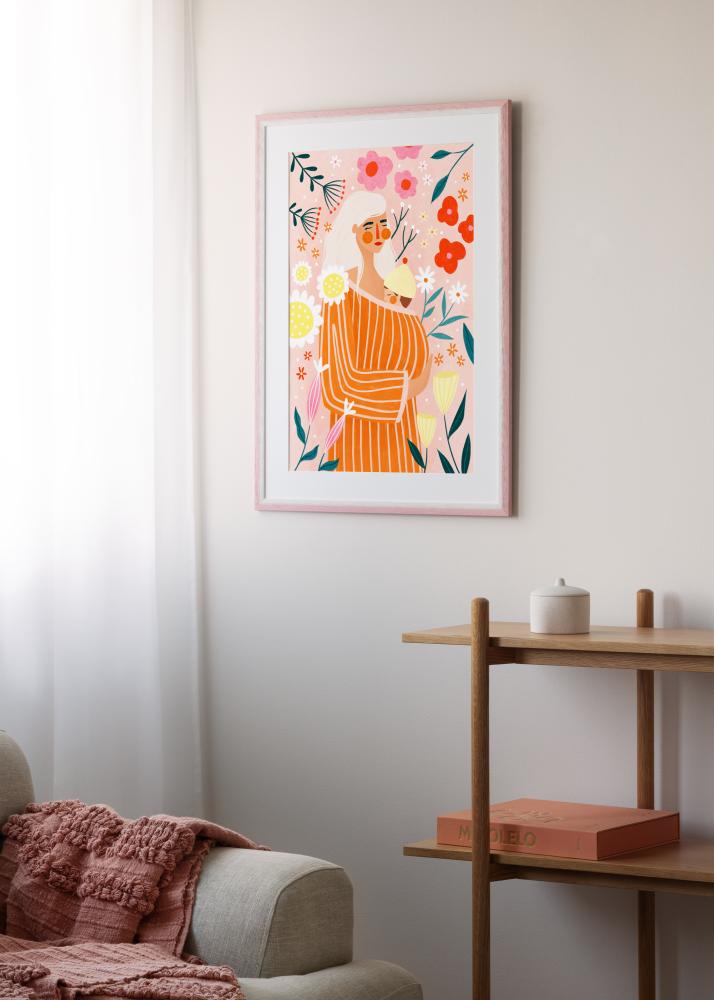 Moldura Cornwall Vidro acrílico Rosa 40x50 cm