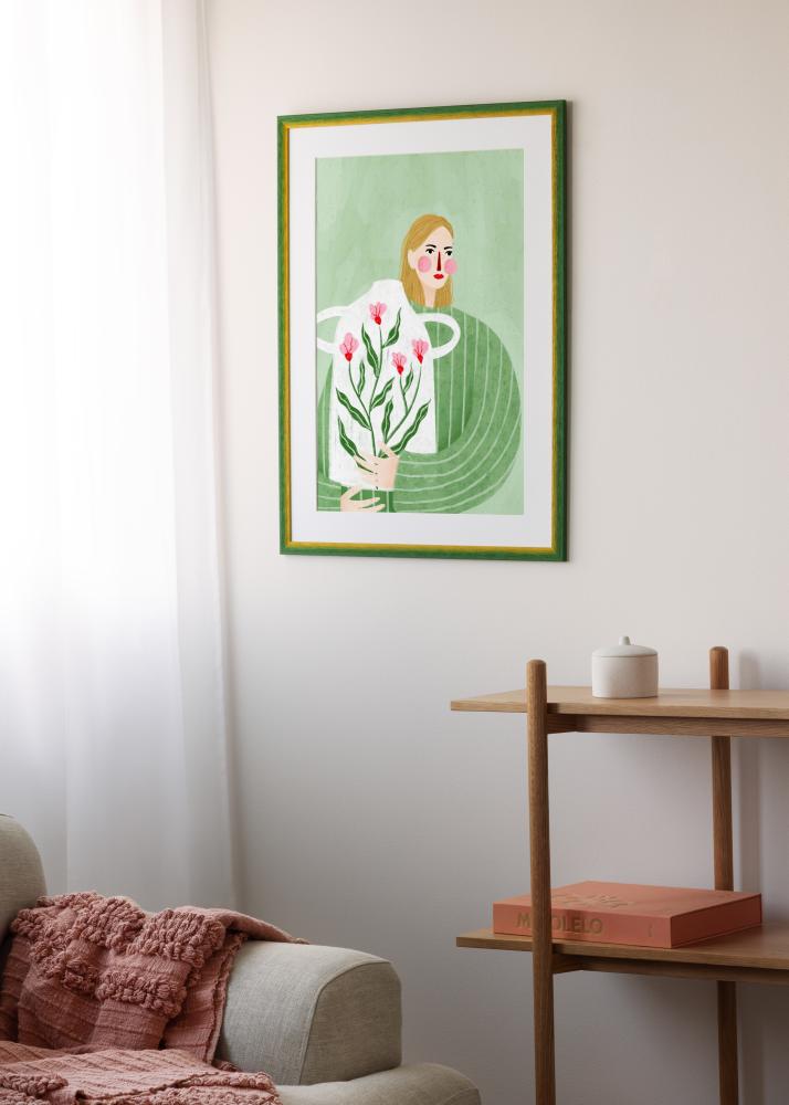 Moldura Cornwall Vidro acrílico Verde 30x30 cm