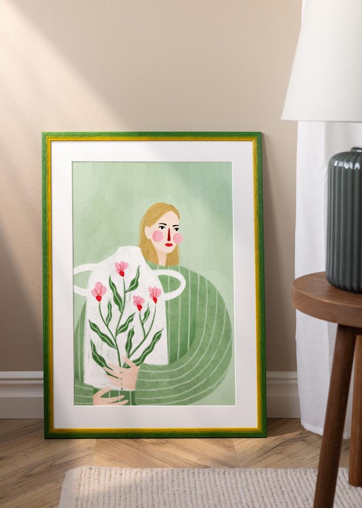 Moldura Cornwall Vidro acrílico Verde 30x30 cm