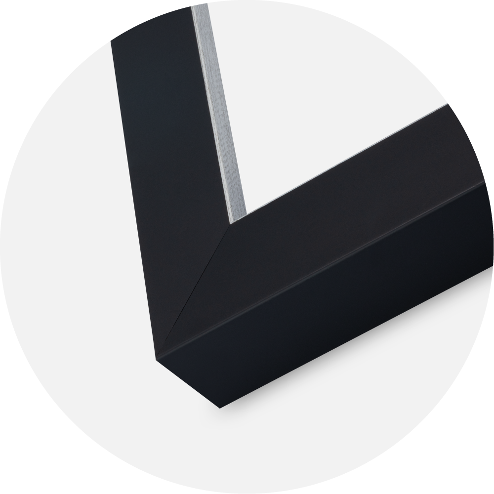 Moldura Sussex Vidro acrílico Preto/Prata 50x50 cm