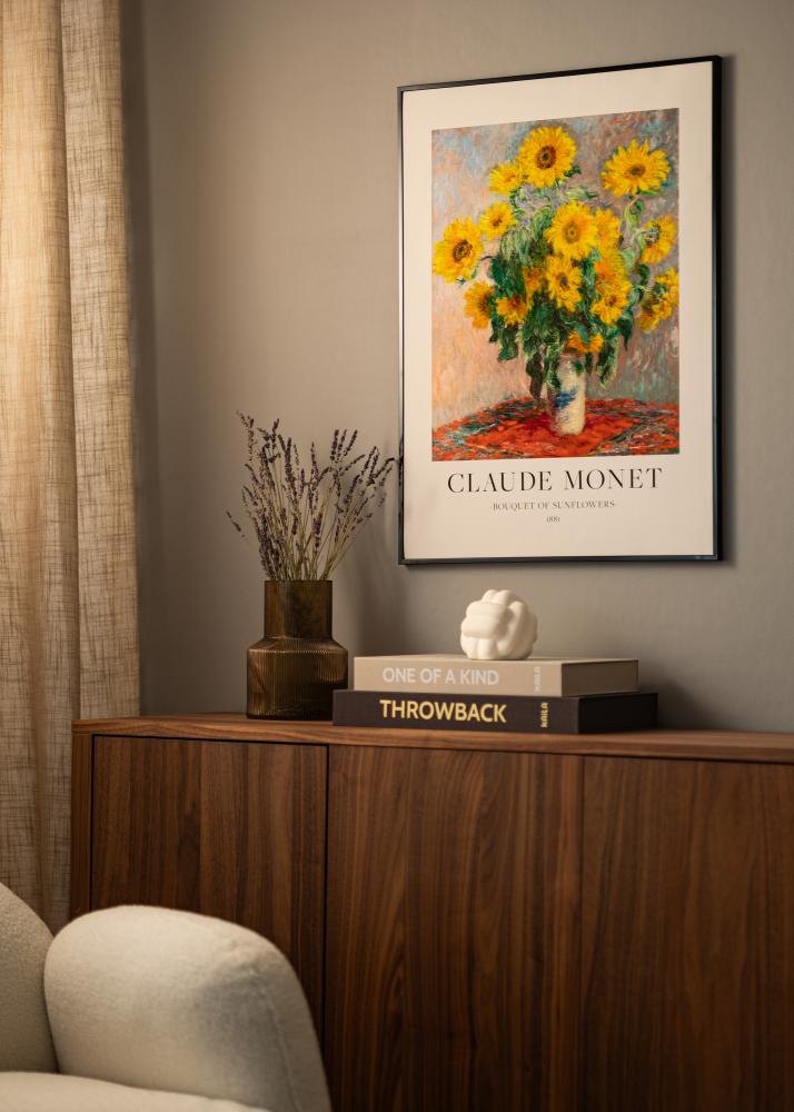 Moldura em alumínio Vidro acrílico Preto 50x60 cm