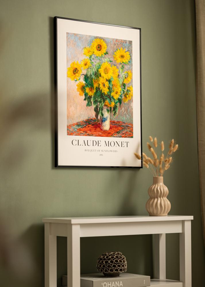 Moldura em alumínio Vidro acrílico Preto 50x60 cm