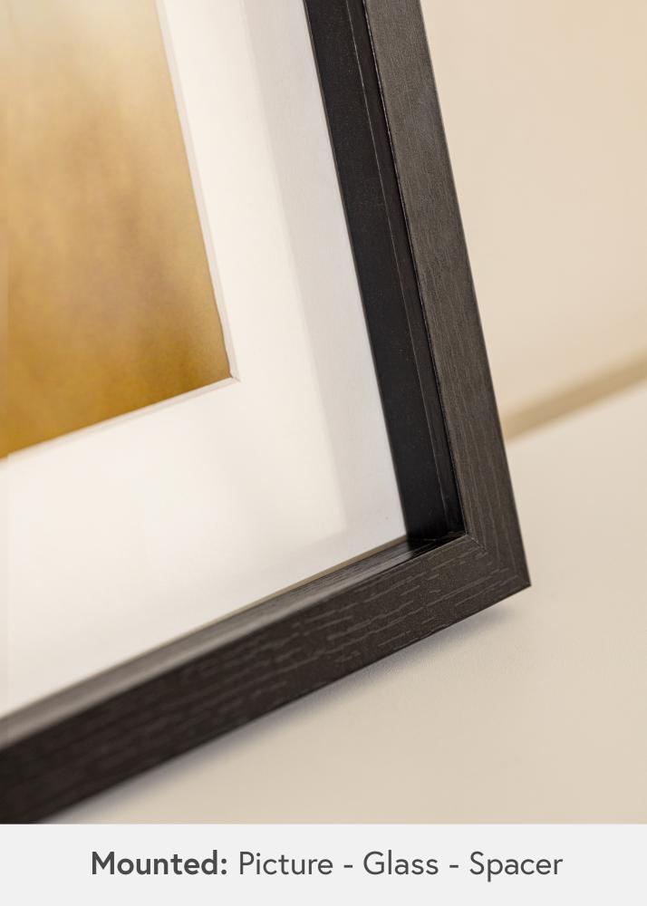 BGA Moldura de caixa Preto 30x40 cm - passe-partout Branco 21x29,7 cm