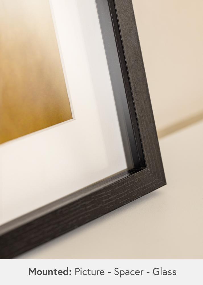 BGA Moldura de caixa Preto 30x40 cm - passe-partout Branco 21x29,7 cm