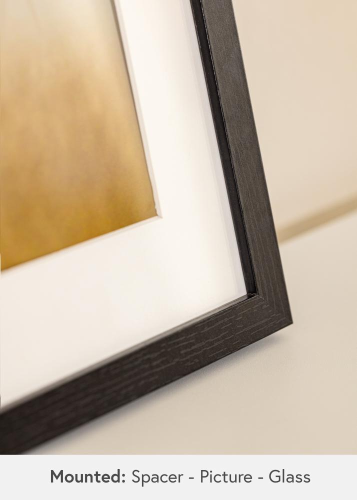 BGA Moldura de caixa Preto 30x40 cm - passe-partout Branco 21x29,7 cm