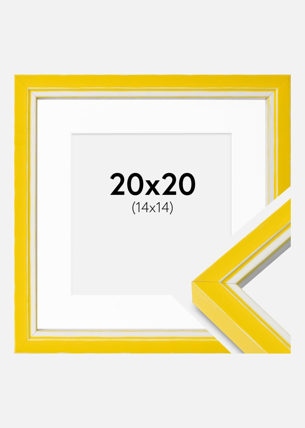 Product Image for Moldura Diana Amarelo 20x20 cm - passe-partout Branco 15x15 cm