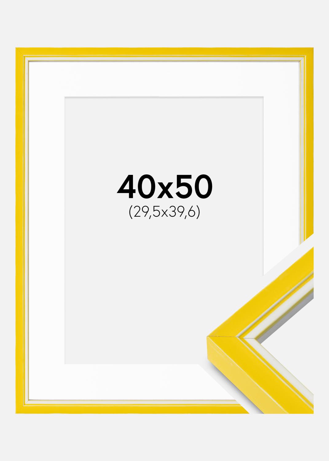 Product Image for Moldura Diana Amarelo 40x50 cm - passe-partout Branco 12x16 inches