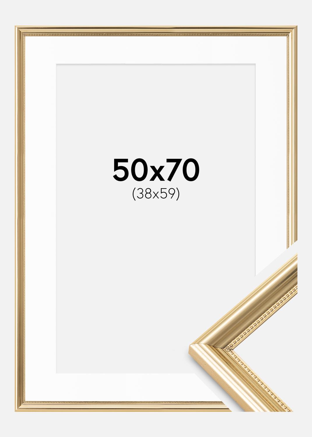 Product Image for Moldura Gala Ouro 50x70 cm - passe-partout Branco 39x60 cm