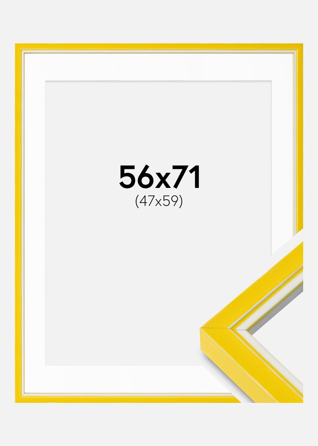 Product Image for Moldura Diana Amarelo 56x71 cm - passe-partout Branco 48x60 cm
