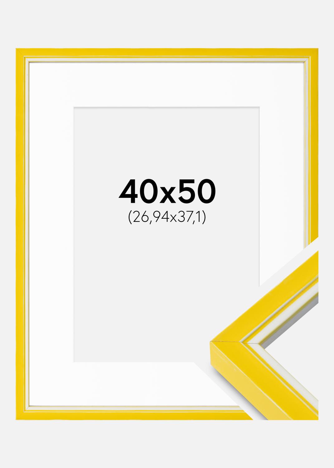 Product Image for Moldura Diana Amarelo 40x50 cm - passe-partout Branco 11x15 inches