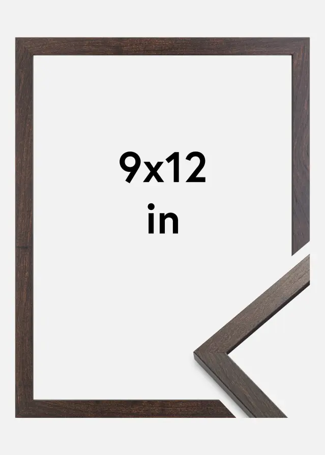 Moldura Trendy Vidro acrílico Nogueira 9x12 inches (22,86x30,45 cm)